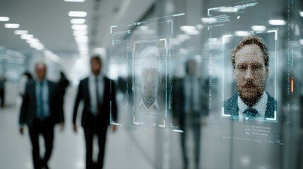 AI-driven facial recognition system used for secure access control in a high-tech facility