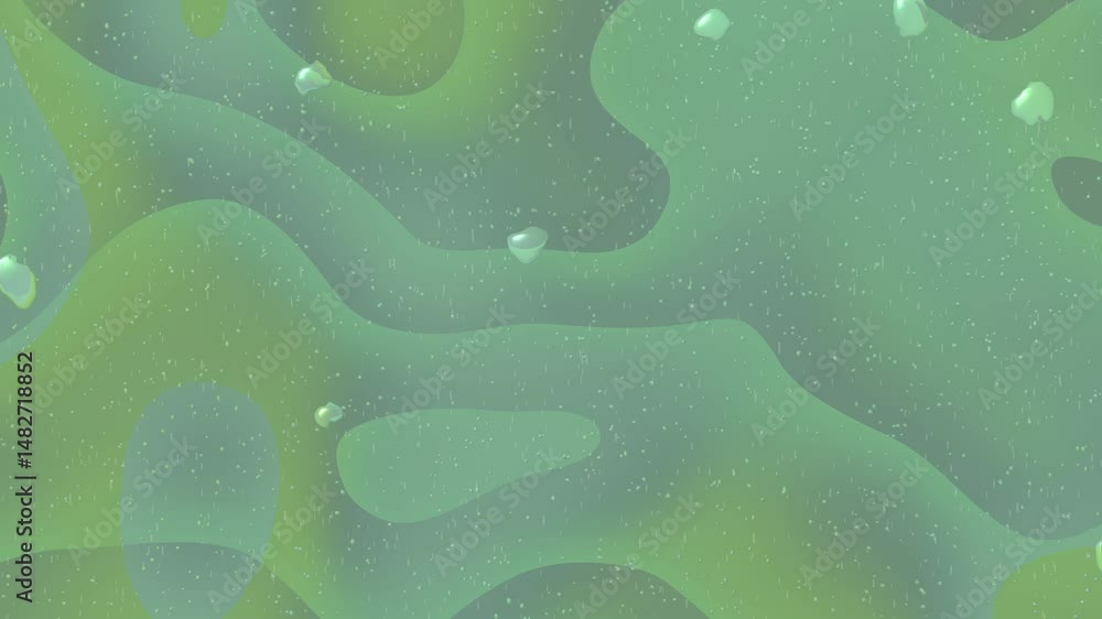 Poster abstract muted green and light blue blended colors with soft blurred transitions like rain, creating