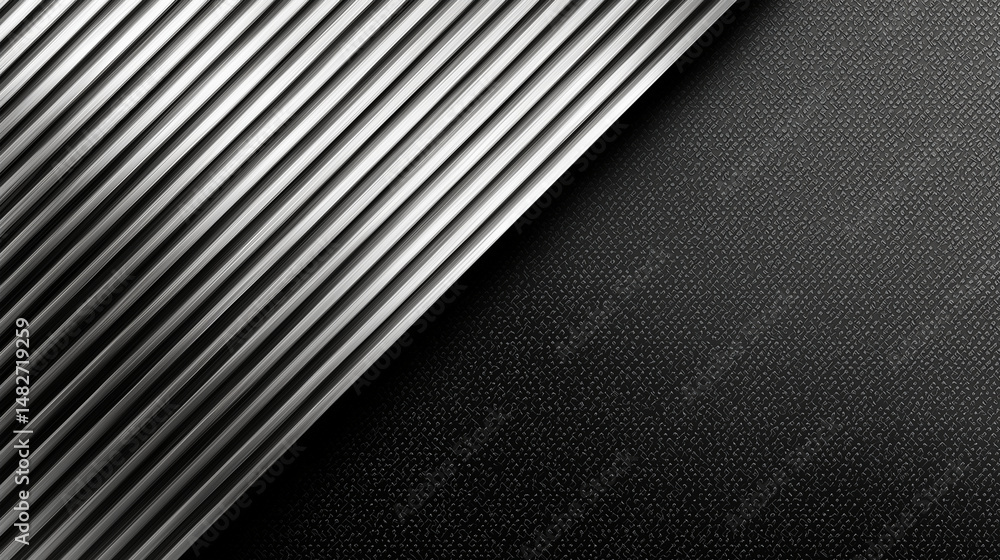 Poster sleek metallic stripes contrast dark textured backdrop creating a modern elegant design sharp lines