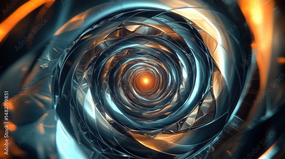 Aufkleber spiral design, with twisting layers that move in a continuous flow, creating a visually engaging and captivating effect.