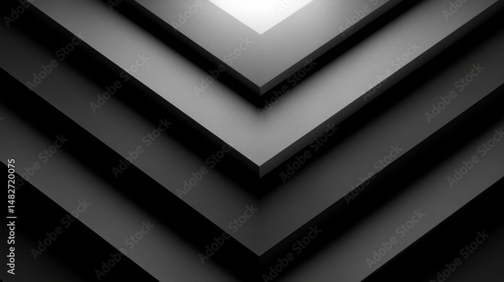 Poster abstract grayscale geometric layers converging design textured surface subtle light play modern art