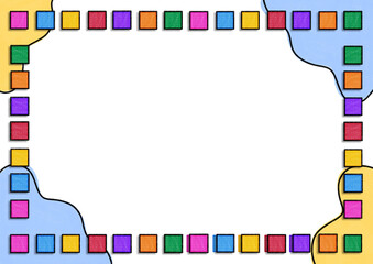 Colorful Square Frame for Kids School Background 