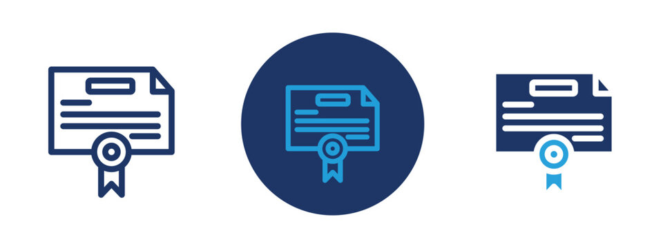 Course completion certificate icon