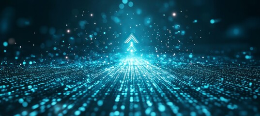 Arrows & Lights Teal light streaks converge upwards