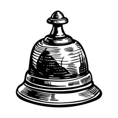 A glyph style illustration of a desk bell