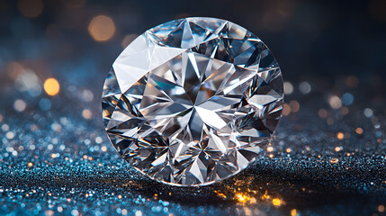Close-Up Of Diamond Texture Showcasing Intricate Facets And Reflections.