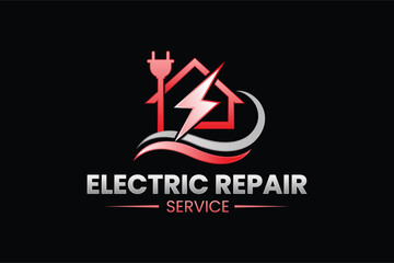 Electric logo. Electrical Power Sun Solar Energy Logo