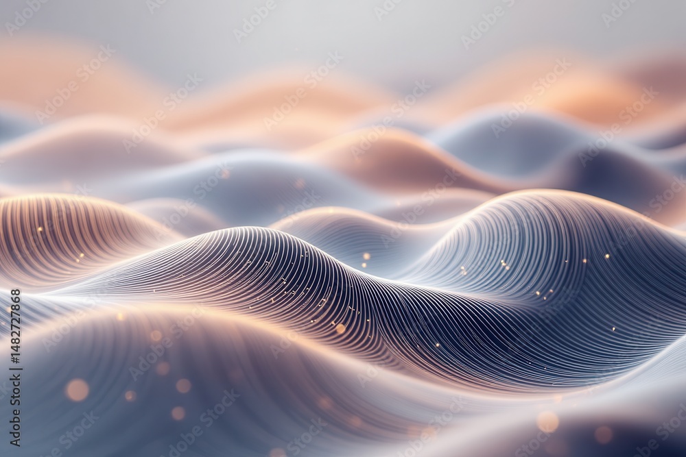 Leinwandbilder hair care technology concept. abstract waves with smooth curves and soft colors creating a tranquil 