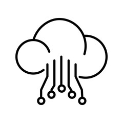 Cloud Computing icon white on background
