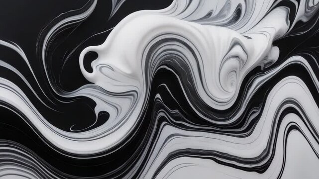 Elegant black and white ART style. Organic Design. The timeless craft of marbling. Gouache artwork - suitable for a backdrop.