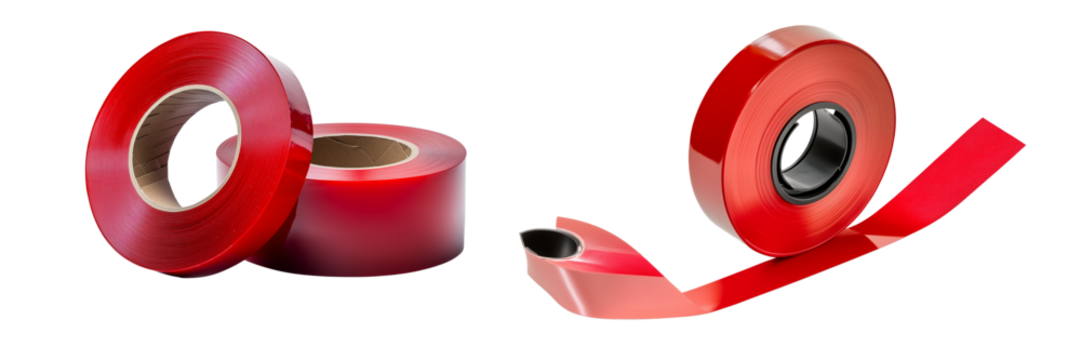 Set of a Red tape reel holder, isolated on transparent background.