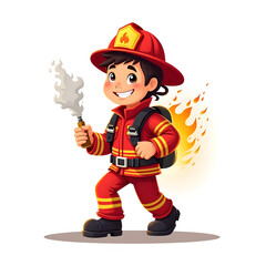 Firefighters rescue team member vector illustration background white 
