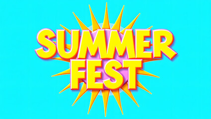 Clean typographic composition with "Summer Fest" and radiating sun lines, perfect for modern event promotion. 4