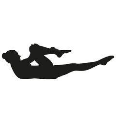 Gym exercise silhouette single leg stretch