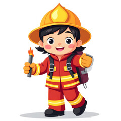 Firefighters rescue team member vector illustration background white 