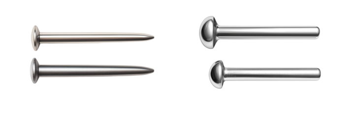 Set of a Stud nail, isolated on transparent background.