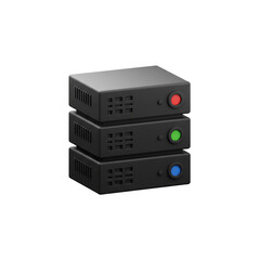 Simple Black Servers Data Center Hosting Network Technology