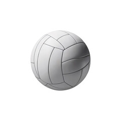 Realistic 3D Render of a White Volleyball on Transparent Background