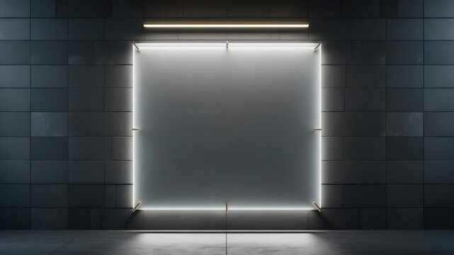 Rectangular blank panel mounted on a background, perfect for graphic design projects and signage concepts.