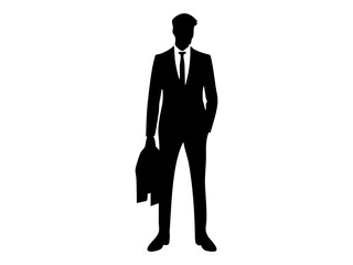 Silhouette Businessman in Stylish Suit

