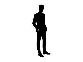 Silhouette Businessman in Stylish Suit
