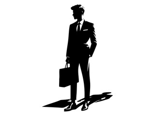 Silhouette Businessman in Stylish Suit
