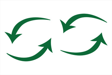 Circle arrow vector icon set. Rotation, recycle and refresh icon symbols. Vector illustration