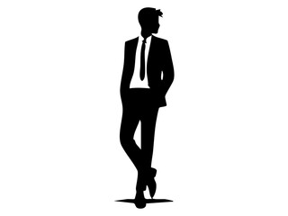Silhouette Businessman in Stylish Suit
