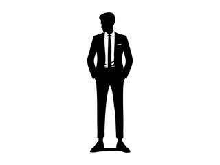 Silhouette Businessman in Stylish Suit
