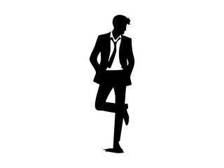 Silhouette Businessman in Stylish Suit
