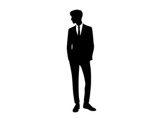 Silhouette Businessman in Stylish Suit
