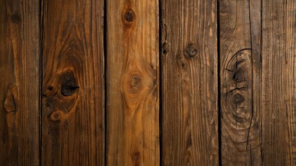Obraz premium Close up of a rustic wooden surface with a rich brown color and visible grain pattern