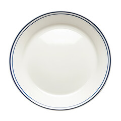White dinner plate with navy blue rims (1)