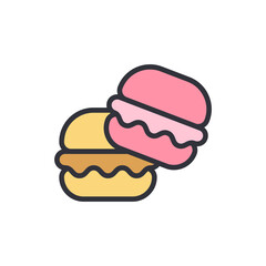 Illustration Of Two Stylized Macarons Stacked On Top Of Each Other