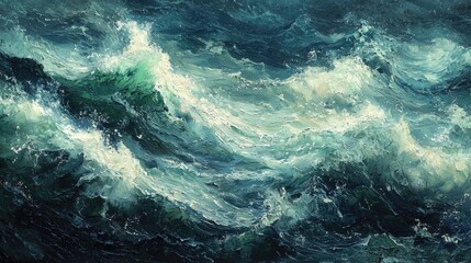 Dramatic Aerial View of a Stormy Sea with Rough Ocean Swells