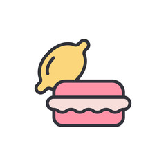 Elegant Still Life With Lemon And Macaron On Transparent Backdrop