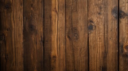 Naklejka premium Close up of a rustic wooden wall with a rich brown color and natural grain pattern
