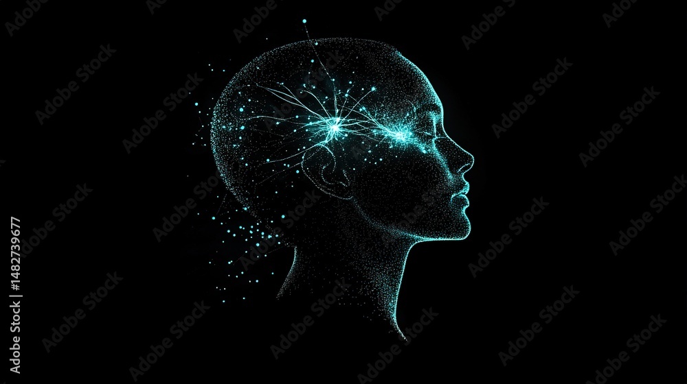 Poster innovative technology event showcasing artificial intelligence virtual space digital art futuristic 