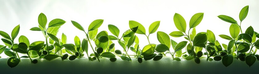 Obraz premium Growing greenery lush leaves in a natural setting nature photography bright and fresh environment