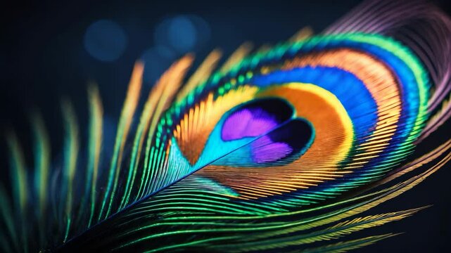 Peacock feather, bird plume, avian feather, Background, Wallpaper, Macro videography, Close-up shot.