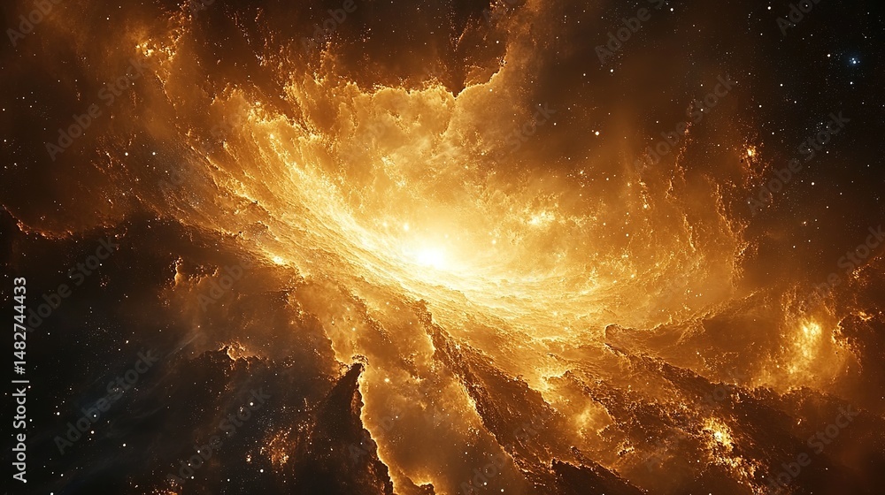Aufkleber cosmic explosion event outer space digital artwork stellar environment wide angle view galactic beau