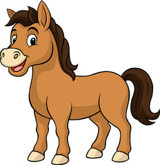 horse cartoon isolated on white