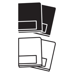simple notebook icon. minimalist vector format. logos, stickers, merchandise, and user interface elements