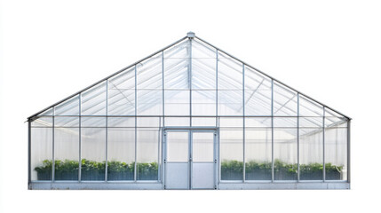 Obraz premium Agricultural greenhouse with white background Isolated on pure white.
