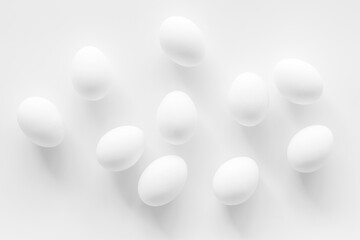 Chicken eggs pattern. Food or Easter background