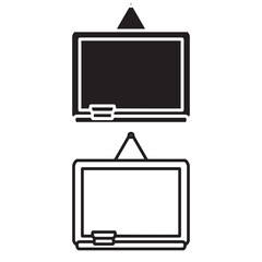 simple whiteboard and blackboard icon. minimalist vector format. logos, stickers, merchandise, and user interface elements