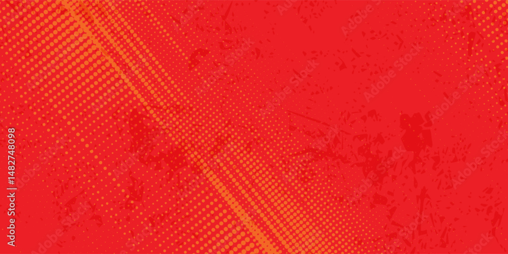Poster dots halftone orange color pattern gradient texture with technology digital background. dots pop art