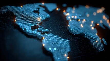 A global digital map with secure data connections and cybersecurity locks highlighting safe networks