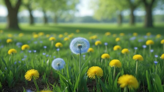 Emerging blue flowered plant captured in a close-up from a wide angle