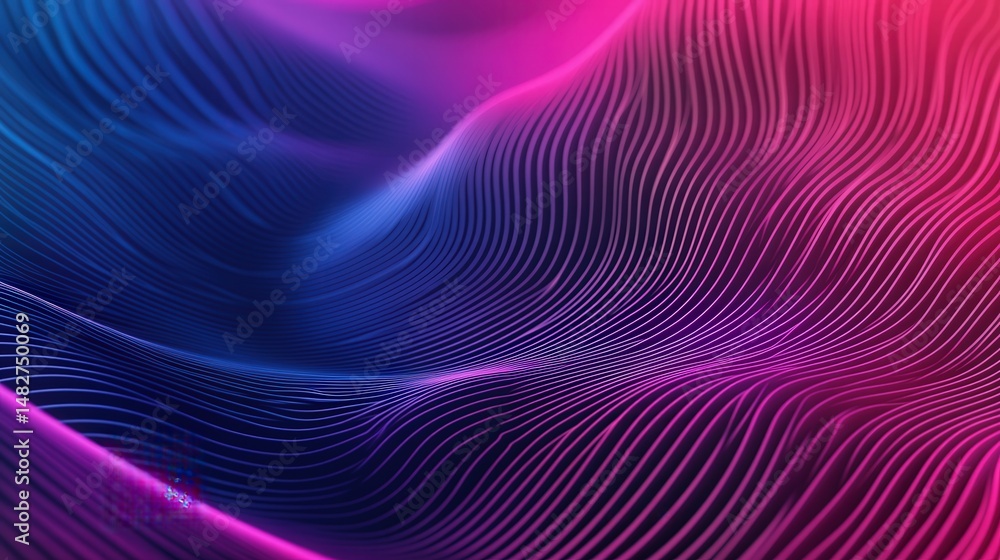 Aufkleber featuring dynamic geometric lines that pulse and flow, creating an abstract, futuristic atmosphere filled with energy
